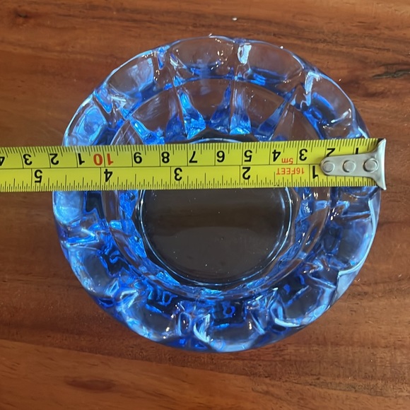 Vintage Japanese Periwinkle Glass Bowl or Ashtray - Picture 6 of 7